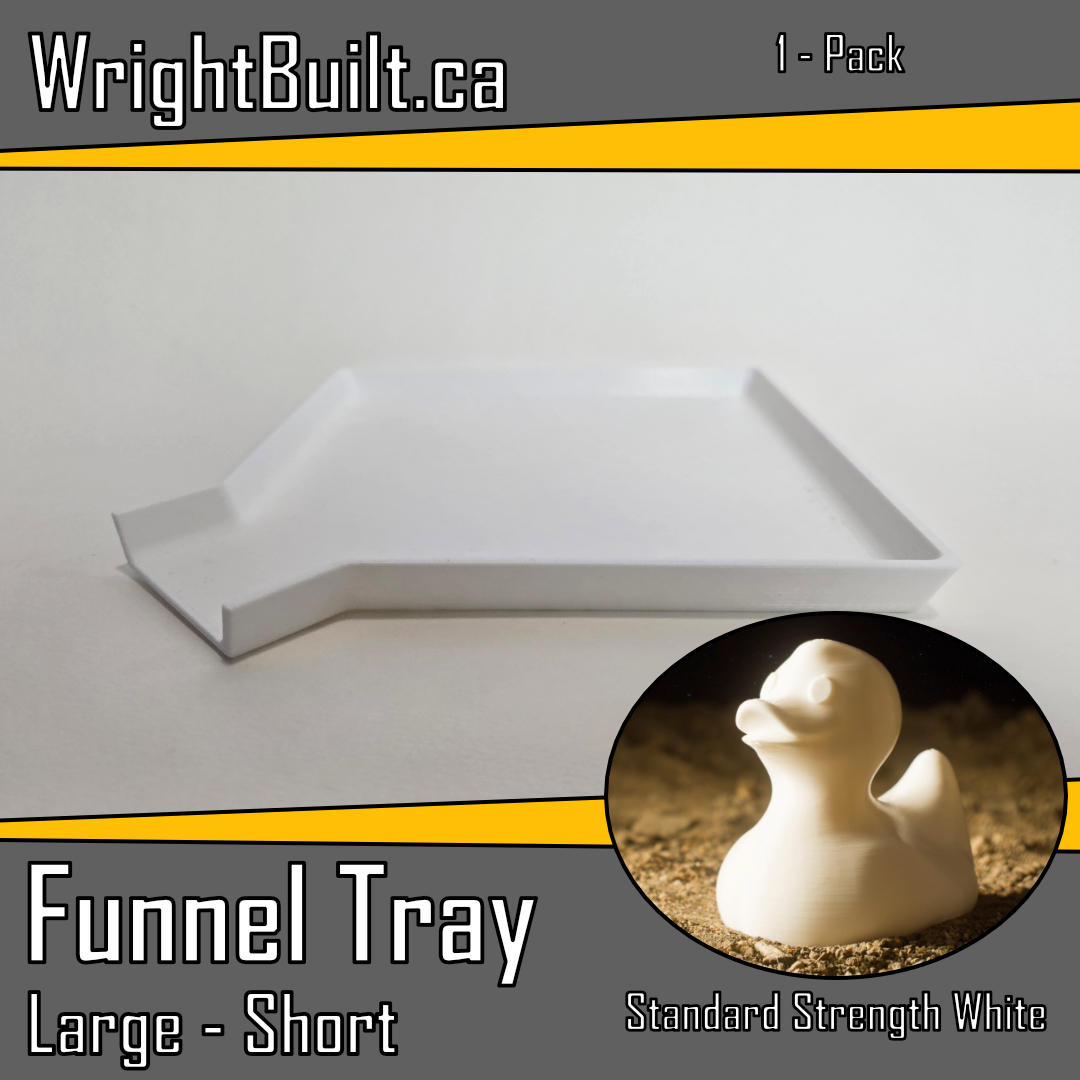 Funnel Tray - Large & Short - Standard Strength White Plastic - Sorting & Organizing Tool - 1 Pack